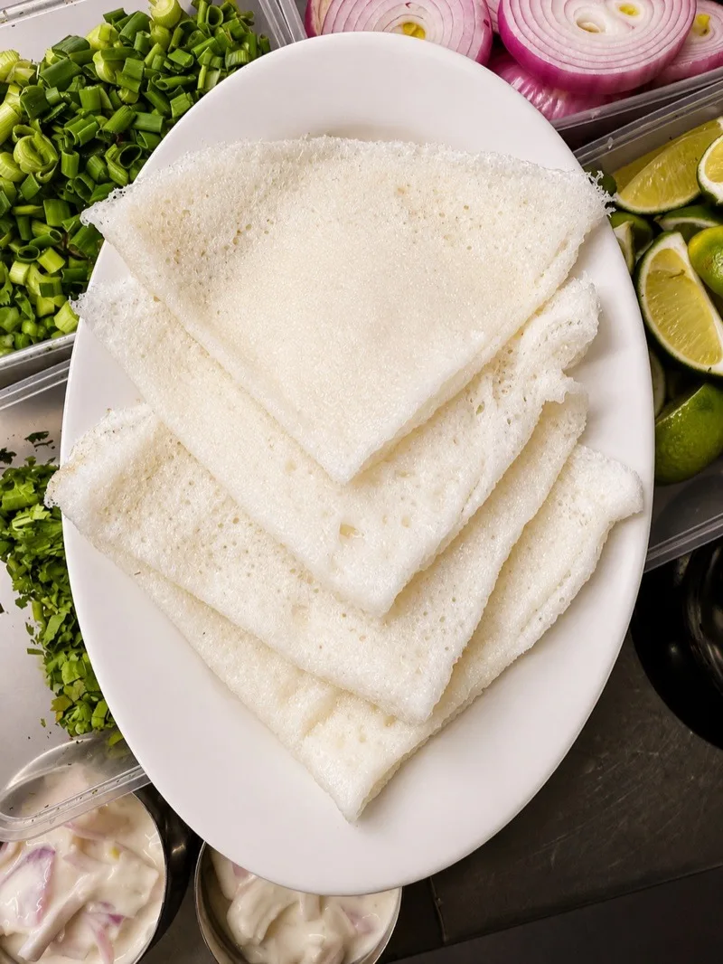 Neer Dosa and Fish Curry